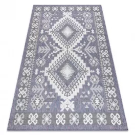   Covor țesut din sisal  SION  3007 țesut plat, albastru / roz / ecru 180x270 cm