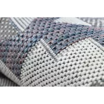 Covor țesut din sisal  SION  3007 țesut plat, albastru / roz / ecru 180x270 cm