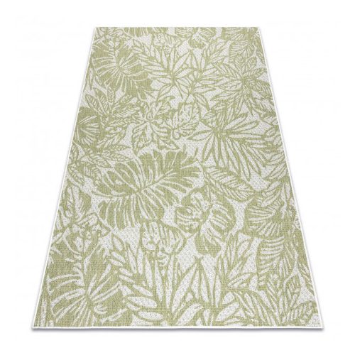 Covor țesut din sisal  SION Frunze, 22128 țesut plat, ecru / verde 160x220 cm
