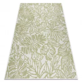   Covor țesut din sisal  SION Frunze, 22128 țesut plat, ecru / verde 180x270 cm