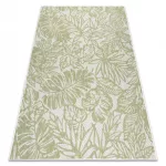 Covor țesut din sisal  SION Frunze, 22128 țesut plat, ecru / verde 80x150 cm
