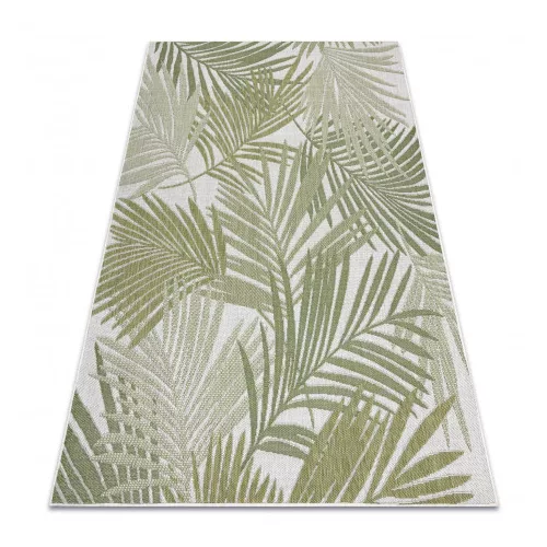 Covor țesut din sisal  SION Frunze 2837 țesut plat, ecru / verde 140x190 cm