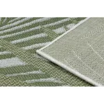 Covor țesut din sisal  SION Frunze 2837 țesut plat, ecru / verde 80x150 cm