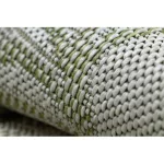 Covor țesut din sisal  SION Frunze 2837 țesut plat, ecru / verde 120x170 cm