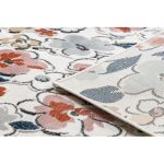 Covor BOTANIC 65239 Flori, țesut plat- ecru 117x170 cm