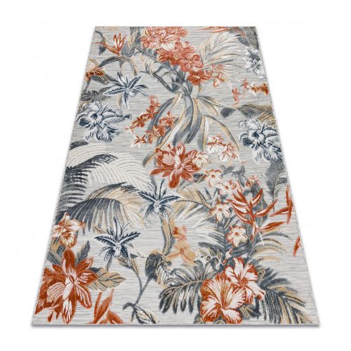 Covor BOTANIC 65262 Flori, țesut plat- gri 117x170 cm