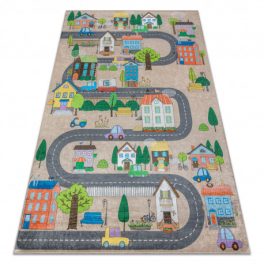    Kab. BAMBINO 34600 covor lavabil City, streets pentru copii antiderapant - bej / gri 80x150 cm