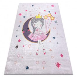    Kab. BAMBINO 48060 covor lavabil Princess, steluțe pentru copii antiderapant - roz 80x150 cm