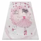  Kab. BAMBINO 2161 covor lavabil Balerina, pisoi pentru copii antiderapant - roz 120x170 cm