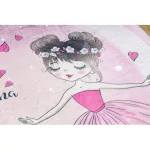  Kab. BAMBINO 2161 covor lavabil Balerina, pisoi pentru copii antiderapant - roz 120x170 cm