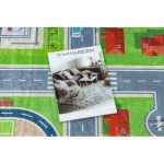  Kab. BAMBINO 2624 covor lavabil City, străzi pentru copii antiderapant - verde / gri 120x170 cm