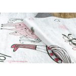 Kab. BAMBINO 2644 covor lavabil Fetiță, unicorn pentru copii antiderapant - alb / roz 120x170 cm