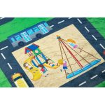  Kab. BAMBINO 2660 covor lavabil City, străzi pentru copii antiderapant - verde / gri 120x170 cm