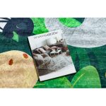  Kab. BAMBINO 2705 covor lavabil Animale, Africa pentru copii antiderapant - verde / maro 120x170 cm