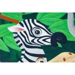  Kab. BAMBINO 2705 covor lavabil Animale, Africa pentru copii antiderapant - verde / maro 120x170 cm