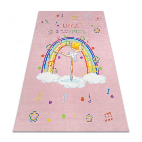  Kab. BAMBINO 41870 covor lavabil Balerina, curcubeu pentru copii antiderapant - roz 120x170 cm