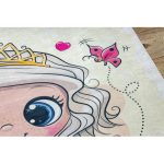  Kab. BAMBINO 43020 covor lavabil Princess, steluțe pentru copii antiderapant - crem / roz 120x170 cm