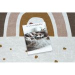  Kab. BAMBINO 46960 covor lavabil Rainbow, buline pentru copii antiderapant - alb / maro 120x170 cm