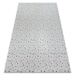    Kab. BAMBINO 47890 covor lavabil Dots pentru copii antiderapant - alb / maro 120x170 cm
