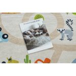  Kab. BAMBINO 50230 covor lavabil Zoo, străzi pentru copii antiderapant - bej / verde 120x170 cm