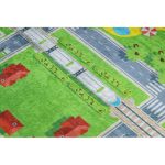  Kab. BAMBINO 2624 covor lavabil City, străzi pentru copii antiderapant - verde / gri 140x200 cm
