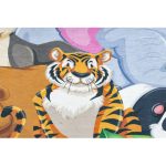  Kab. BAMBINO 2651 covor lavabil Animale, junglă pentru copii antiderapant - verde / maro 140x200 cm