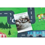 Kab. BAMBINO 2660 covor lavabil City, străzi pentru copii antiderapant - verde / gri 140x200 cm