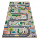  Kab. BAMBINO 34600 covor lavabil City, streets pentru copii antiderapant - bej / gri 140x200 cm