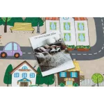  Kab. BAMBINO 34600 covor lavabil City, streets pentru copii antiderapant - bej / gri 140x200 cm