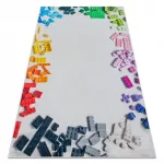  Kab. BAMBINO 38480 covor lavabil Set de construcții pentru copii antiderapant - gri / galben 140x200 cm