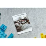  Kab. BAMBINO 38480 covor lavabil Set de construcții pentru copii antiderapant - gri / galben 140x200 cm