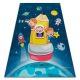  Kab. BAMBINO 42810 covor lavabil Rocket, planete pentru copii antiderapant - albastru / maro 140x200 cm