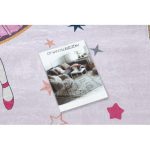 Kab. BAMBINO 48060 covor lavabil Princess, steluțe pentru copii antiderapant - roz 140x200 cm