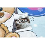  Kab. BAMBINO 43030 covor lavabil Ursuleț, pilotul pentru copii antiderapant - albastru / maro 140x200 cm