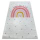  Kab. BAMBINO 47810 covor lavabil Rainbow, buline pentru copii antiderapant - alb / roz 140x200 cm