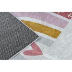  Kab. BAMBINO 47810 covor lavabil Rainbow, buline pentru copii antiderapant - alb / roz 140x200 cm