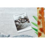  Kab. BAMBINO 54090 covor lavabil Animale, Africa pentru copii antiderapant - alb / verde 140x200 cm