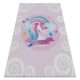  Kab. BAMBINO 2533 covor lavabil Unicorn, curcubeu pentru copii antiderapant - roz 160x220 cm