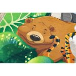 Kab. BAMBINO 2651 covor lavabil Animale, junglă pentru copii antiderapant - verde / maro 160x220 cm