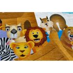  Kab. BAMBINO 2685 covor lavabil Animale, Navă pentru copii antiderapant - albastru / maro 160x220 cm