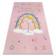  Kab. BAMBINO 41870 covor lavabil Balerina, curcubeu pentru copii antiderapant - roz 160x220 cm