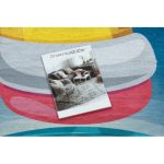  Kab. BAMBINO 42810 covor lavabil Rocket, planete pentru copii antiderapant - albastru / maro 160x220 cm