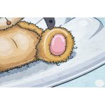  Kab. BAMBINO 43030 covor lavabil Ursuleț, pilotul pentru copii antiderapant - albastru / maro 160x220 cm