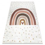  Kab. BAMBINO 46960 covor lavabil Rainbow, puncte pentru copii antiderapant - alb / maro 160x220 cm