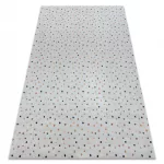  Kab. BAMBINO 47890 covor lavabil Dots pentru copii antiderapant - alb / maro 160x220 cm
