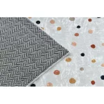  Kab. BAMBINO 47890 covor lavabil Dots pentru copii antiderapant - alb / maro 160x220 cm