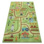  Kab. BAMBINO 50200 covor lavabil Village pentru copii antiderapant - verde / maro 160x220 cm