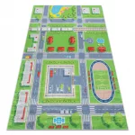  Kab. BAMBINO 2624 covor lavabil City, străzi pentru copii antiderapant - verde / gri 200x290 cm
