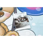  Kab. BAMBINO 43030 covor lavabil Ursuleț, pilotul pentru copii antiderapant - albastru / maro 200x290 cm