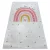  Kab. BAMBINO 47810 covor lavabil Rainbow, buline pentru copii antiderapant - alb / roz 200x290 cm